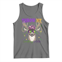 Funny Mardi Gras Mississippi Deer Tank Top Throw Me Something Mister Beads