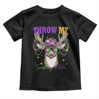 Funny Mardi Gras Mississippi Deer Toddler T Shirt Throw Me Something Mister Beads