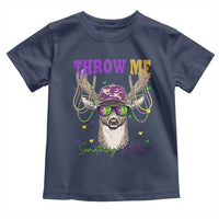 Funny Mardi Gras Mississippi Deer Toddler T Shirt Throw Me Something Mister Beads