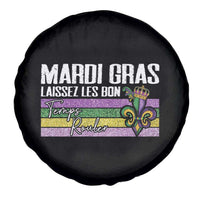 Funny Mardi Gras Laissez Les Bon Temps Rouler Spare Tire Cover Fleur De Lis Glitter Print