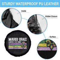 Funny Mardi Gras Laissez Les Bon Temps Rouler Spare Tire Cover Fleur De Lis Glitter Print
