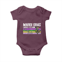 Funny Mardi Gras Laissez Les Bon Temps Rouler Baby Onesie Fleur De Lis Glitter Print