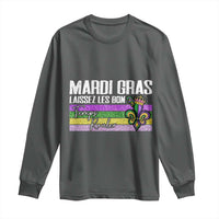 Funny Mardi Gras Laissez Les Bon Temps Rouler Long Sleeve Shirt Fleur De Lis Glitter Print