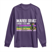 Funny Mardi Gras Laissez Les Bon Temps Rouler Long Sleeve Shirt Fleur De Lis Glitter Print