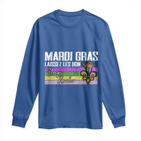 Funny Mardi Gras Laissez Les Bon Temps Rouler Long Sleeve Shirt Fleur De Lis Glitter Print