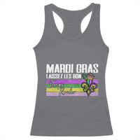 Funny Mardi Gras Laissez Les Bon Temps Rouler Racerback Tank Top Fleur De Lis Glitter Print
