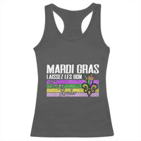 Funny Mardi Gras Laissez Les Bon Temps Rouler Racerback Tank Top Fleur De Lis Glitter Print
