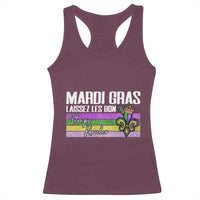 Funny Mardi Gras Laissez Les Bon Temps Rouler Racerback Tank Top Fleur De Lis Glitter Print