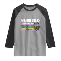 Funny Mardi Gras Laissez Les Bon Temps Rouler Raglan Shirt Fleur De Lis Glitter Print
