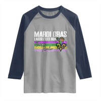 Funny Mardi Gras Laissez Les Bon Temps Rouler Raglan Shirt Fleur De Lis Glitter Print
