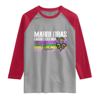 Funny Mardi Gras Laissez Les Bon Temps Rouler Raglan Shirt Fleur De Lis Glitter Print