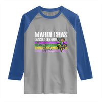 Funny Mardi Gras Laissez Les Bon Temps Rouler Raglan Shirt Fleur De Lis Glitter Print