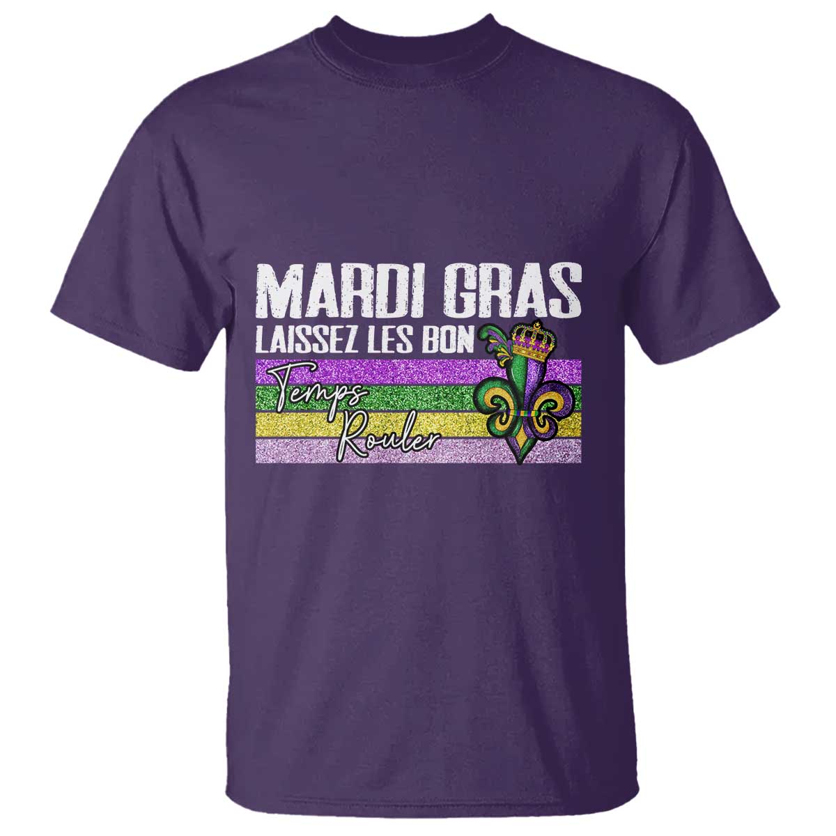Funny Mardi Gras Laissez Les Bon Temps Rouler T Shirt Fleur De Lis Glitter Print
