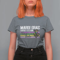 Funny Mardi Gras Laissez Les Bon Temps Rouler T Shirt For Women Fleur De Lis Glitter Print