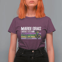 Funny Mardi Gras Laissez Les Bon Temps Rouler T Shirt For Women Fleur De Lis Glitter Print