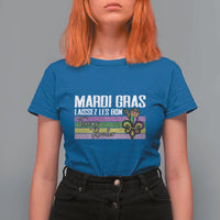 Funny Mardi Gras Laissez Les Bon Temps Rouler T Shirt For Women Fleur De Lis Glitter Print