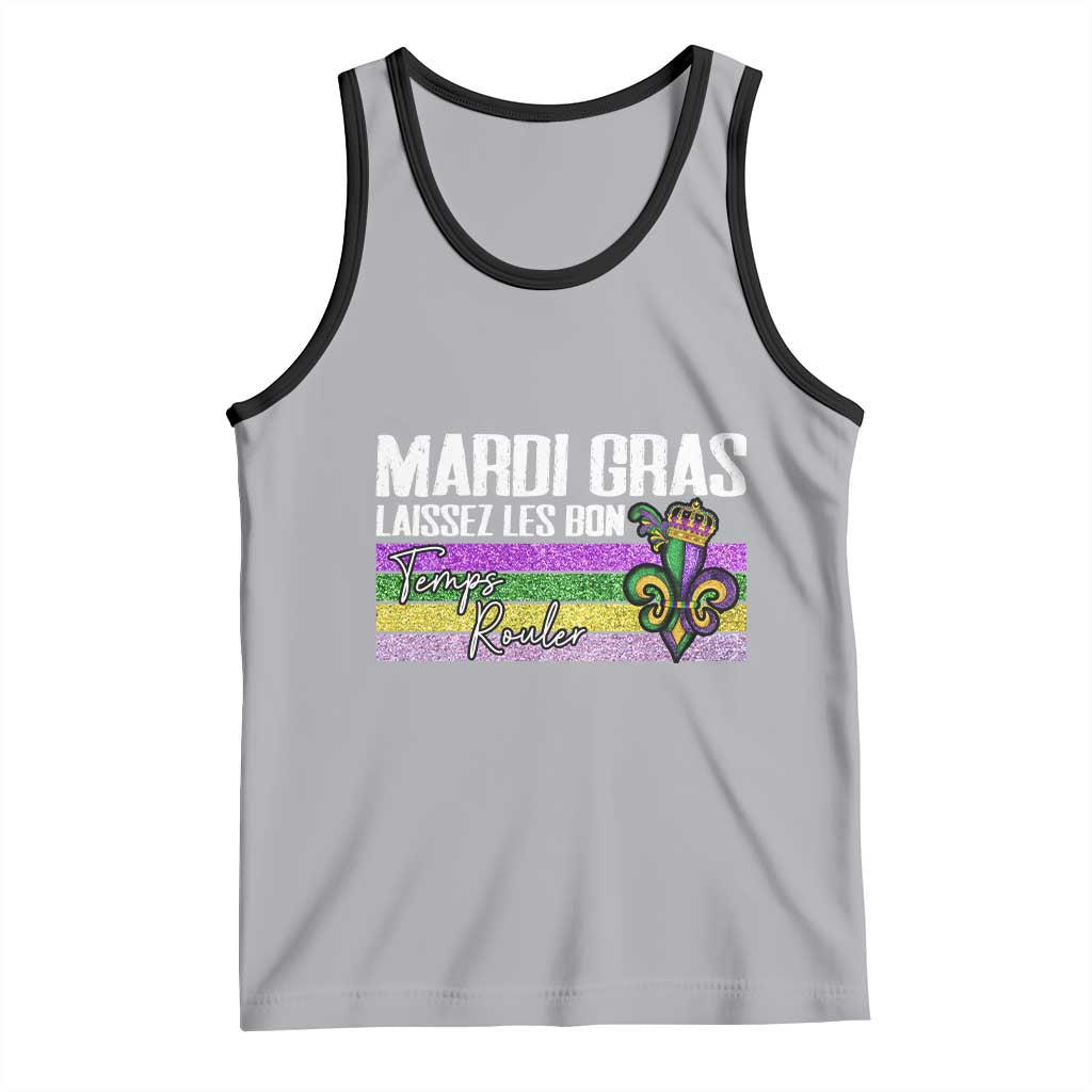 Funny Mardi Gras Laissez Les Bon Temps Rouler Tank Top Fleur De Lis Glitter Print