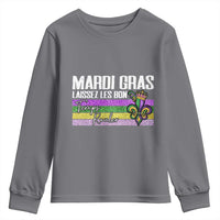 Funny Mardi Gras Laissez Les Bon Temps Rouler Youth Sweatshirt Fleur De Lis Glitter Print