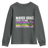 Funny Mardi Gras Laissez Les Bon Temps Rouler Youth Sweatshirt Fleur De Lis Glitter Print
