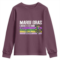 Funny Mardi Gras Laissez Les Bon Temps Rouler Youth Sweatshirt Fleur De Lis Glitter Print