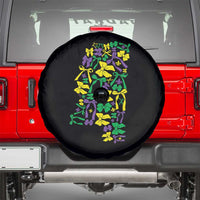 Funny Mardi Gras Mississippi Map Coquette Bow Spare Tire Cover