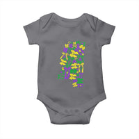 Funny Mardi Gras Mississippi Map Coquette Bow Baby Onesie