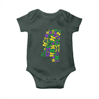 Funny Mardi Gras Mississippi Map Coquette Bow Baby Onesie