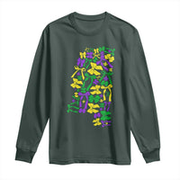 Funny Mardi Gras Mississippi Map Coquette Bow Long Sleeve Shirt