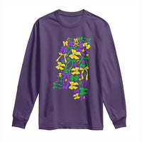 Funny Mardi Gras Mississippi Map Coquette Bow Long Sleeve Shirt