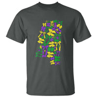 Funny Mardi Gras Mississippi Map Coquette Bow T Shirt