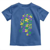Funny Mardi Gras Mississippi Map Coquette Bow Toddler T Shirt
