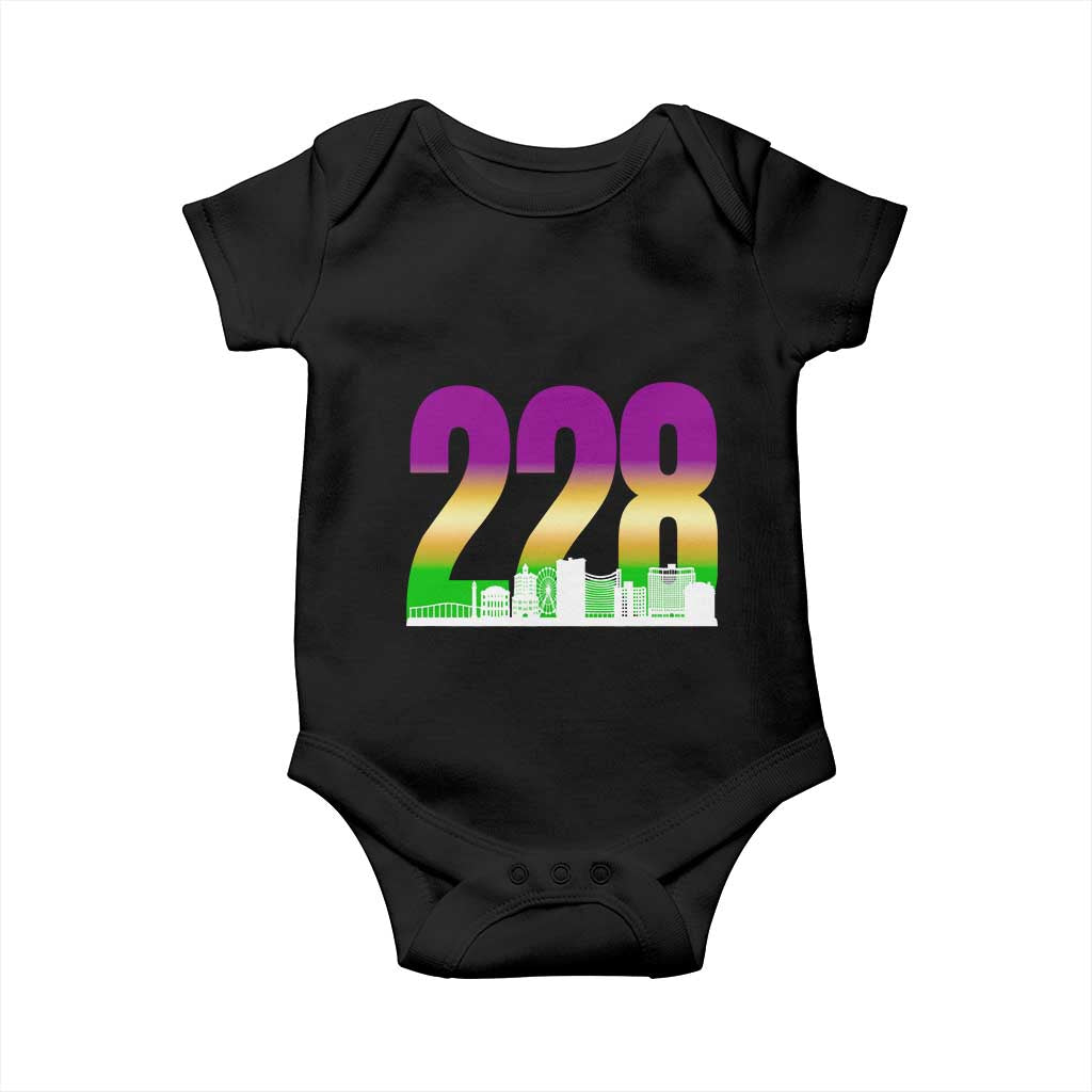 Funny Mardi Gras In Biloxi Mississippi Baby Onesie 228 Skyline Area Code