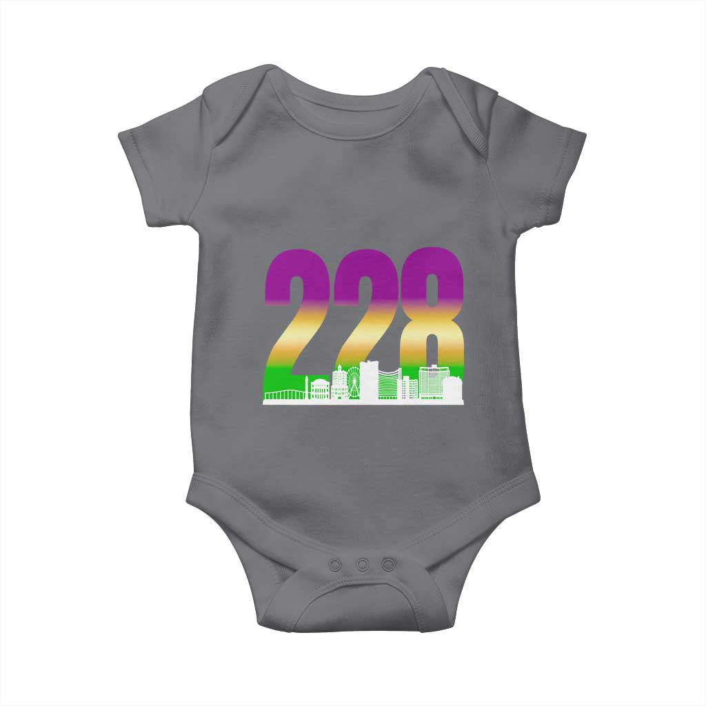 Funny Mardi Gras In Biloxi Mississippi Baby Onesie 228 Skyline Area Code