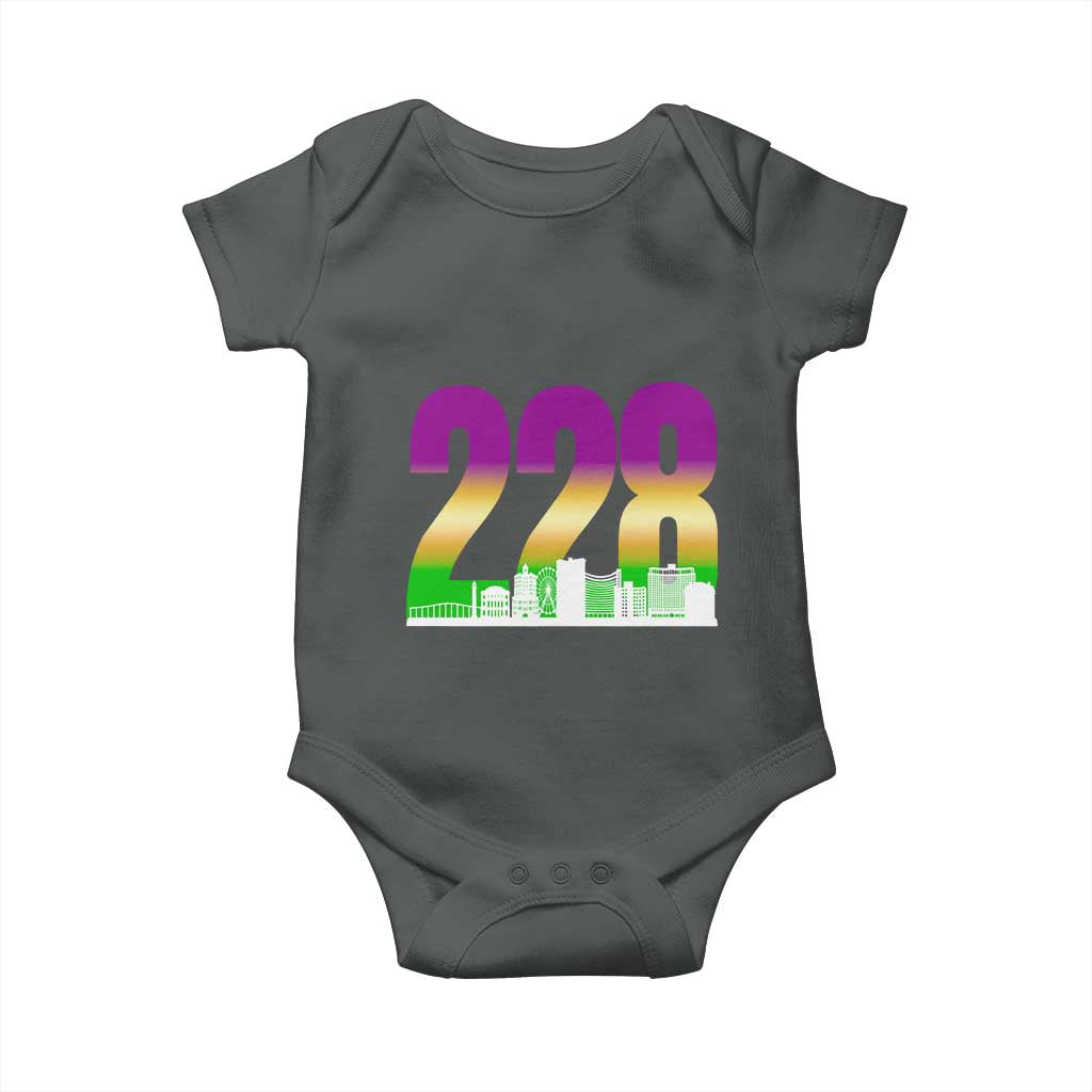 Funny Mardi Gras In Biloxi Mississippi Baby Onesie 228 Skyline Area Code