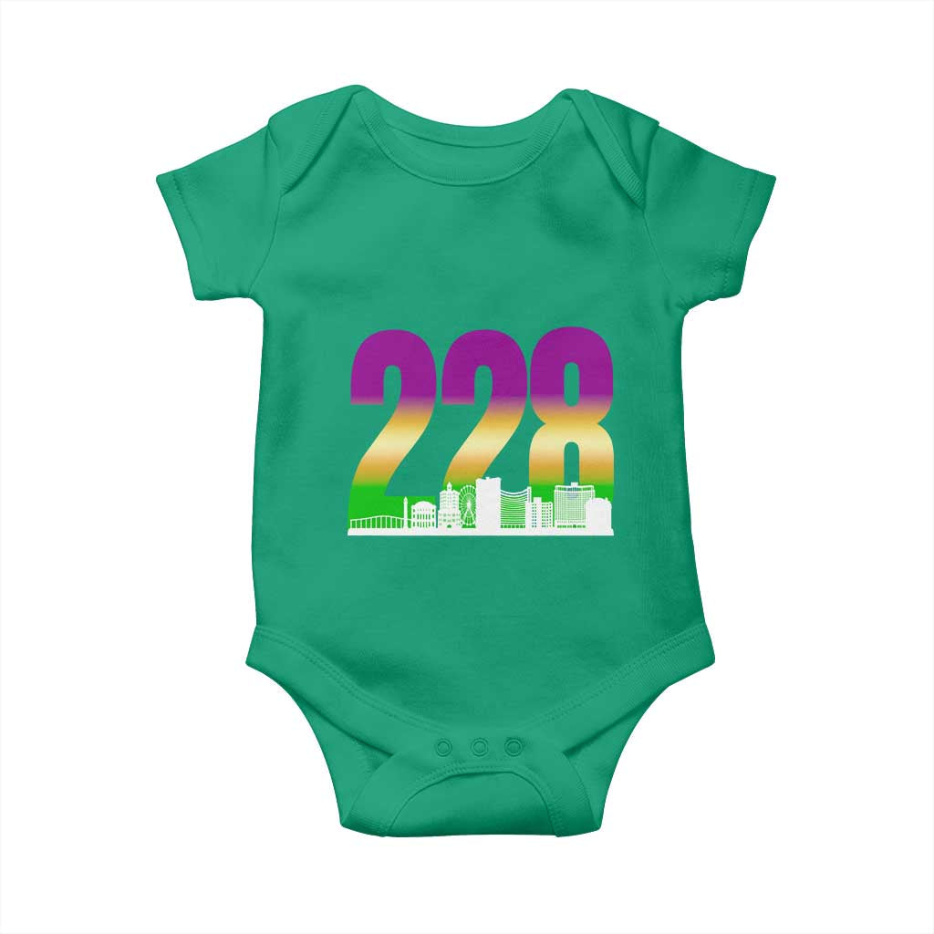 Funny Mardi Gras In Biloxi Mississippi Baby Onesie 228 Skyline Area Code