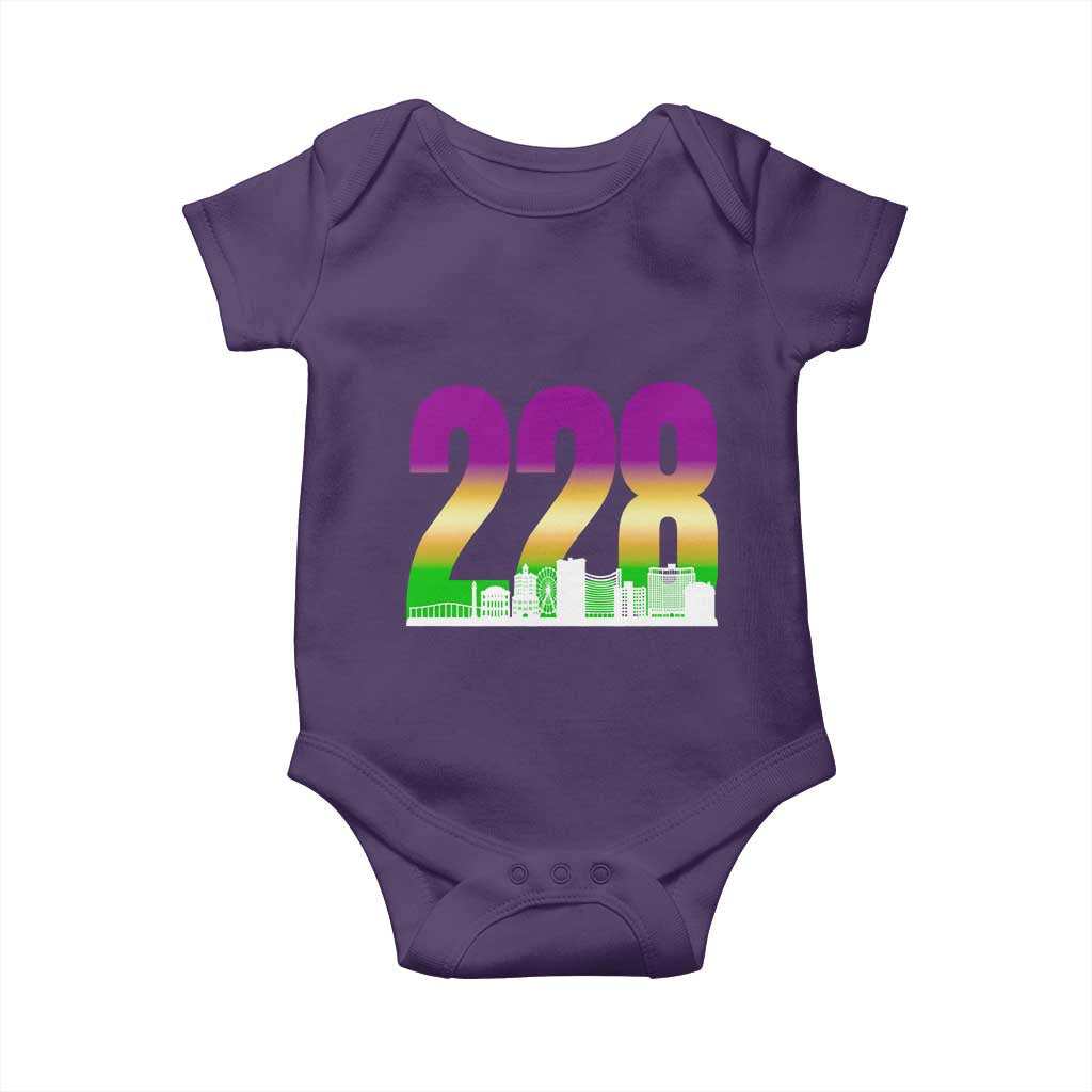 Funny Mardi Gras In Biloxi Mississippi Baby Onesie 228 Skyline Area Code