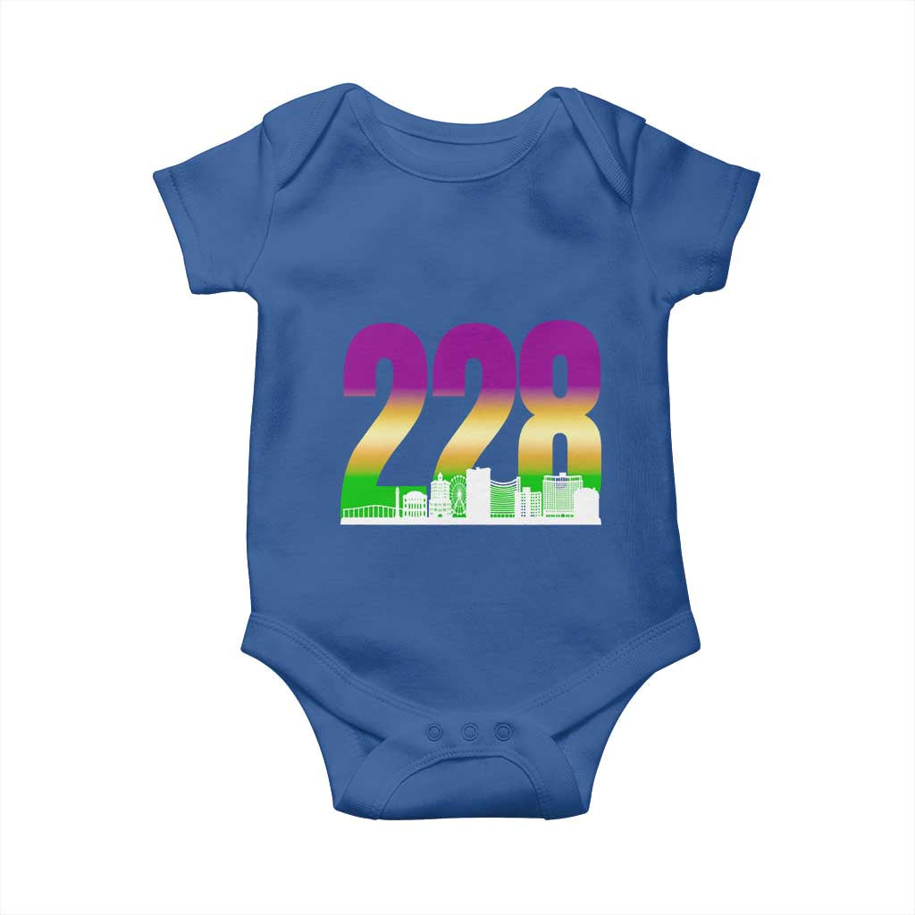 Funny Mardi Gras In Biloxi Mississippi Baby Onesie 228 Skyline Area Code