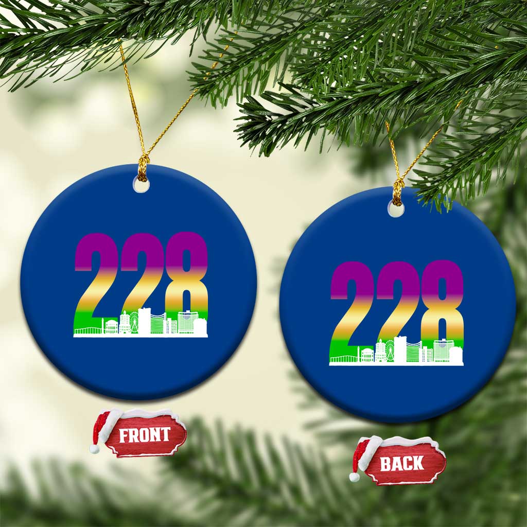 Funny Mardi Gras In Biloxi Mississippi Ceramic Ornament 228 Skyline Area Code