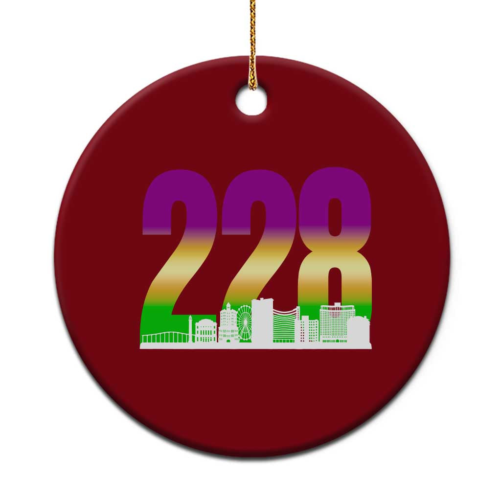 Funny Mardi Gras In Biloxi Mississippi Ceramic Ornament 228 Skyline Area Code
