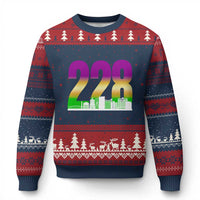 Funny Mardi Gras In Biloxi Mississippi Ugly Christmas Sweater 228 Skyline Area Code