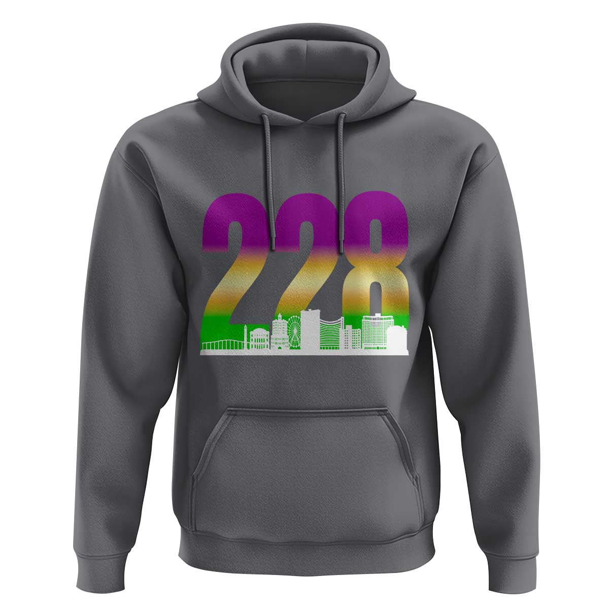 Funny Mardi Gras In Biloxi Mississippi Hoodie 228 Skyline Area Code