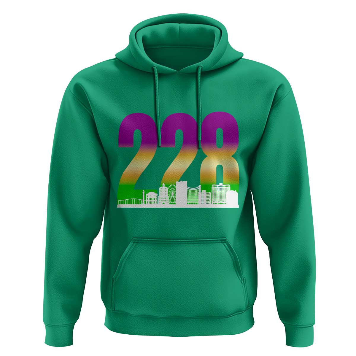 Funny Mardi Gras In Biloxi Mississippi Hoodie 228 Skyline Area Code