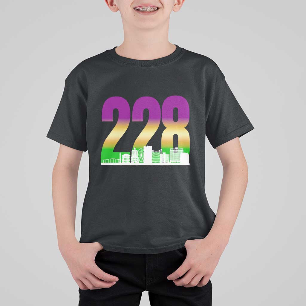 Funny Mardi Gras In Biloxi Mississippi T Shirt For Kid 228 Skyline Area Code