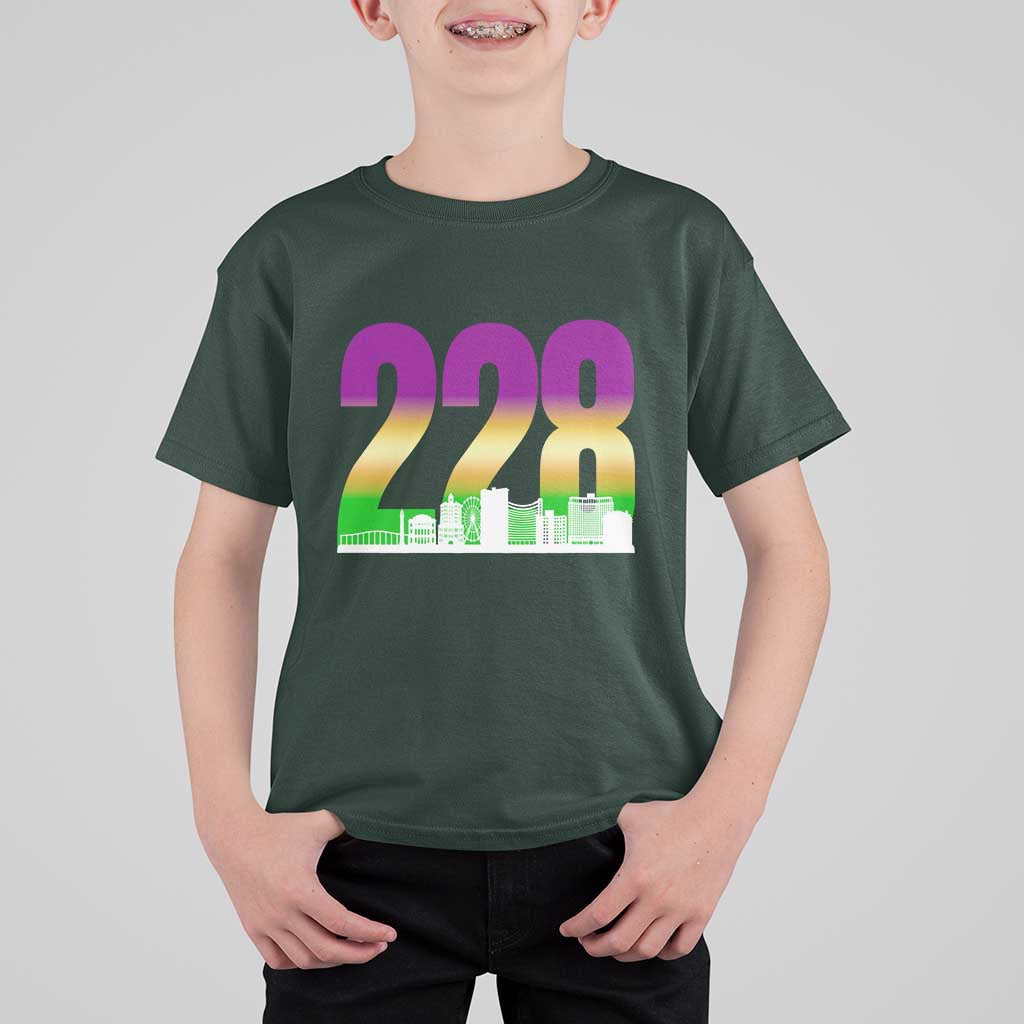 Funny Mardi Gras In Biloxi Mississippi T Shirt For Kid 228 Skyline Area Code