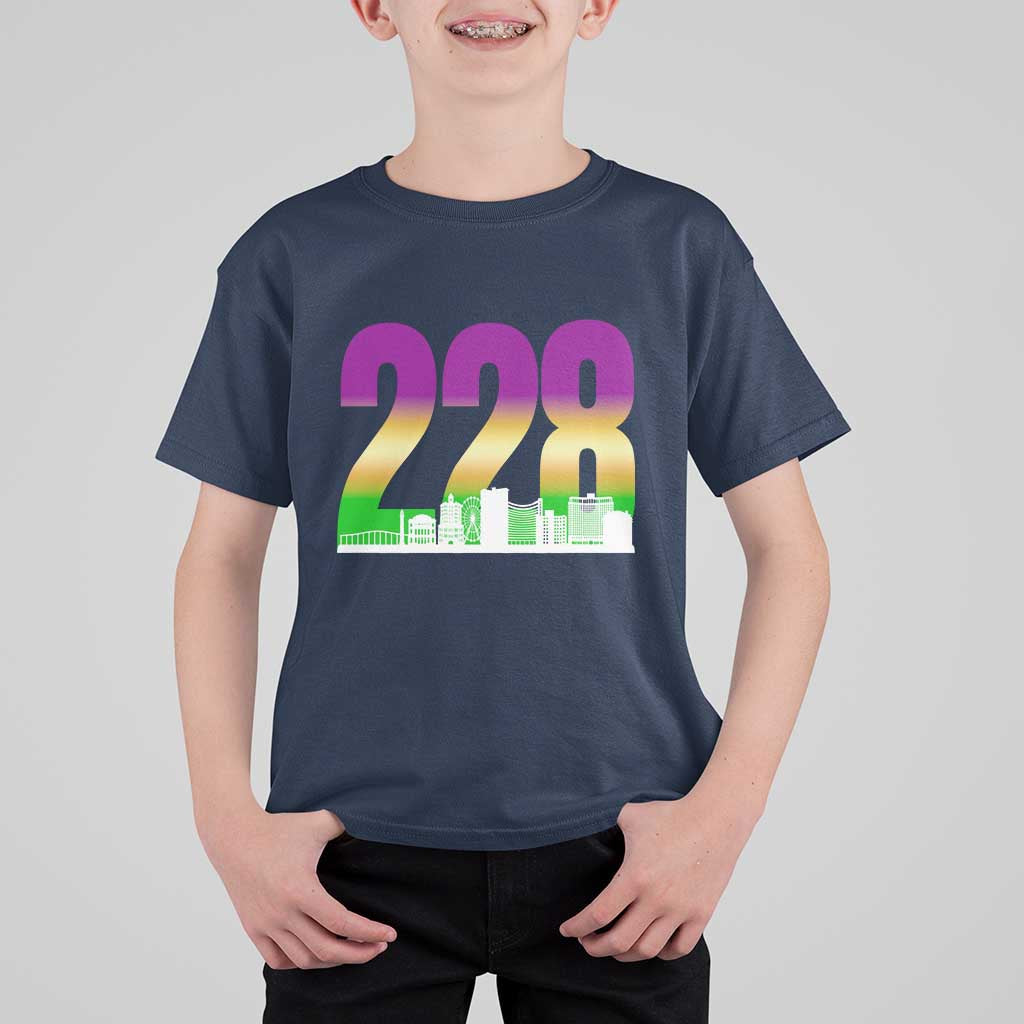 Funny Mardi Gras In Biloxi Mississippi T Shirt For Kid 228 Skyline Area Code