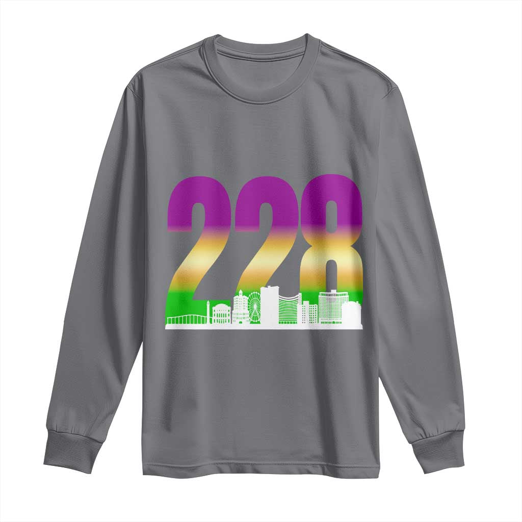 Funny Mardi Gras In Biloxi Mississippi Long Sleeve Shirt 228 Skyline Area Code