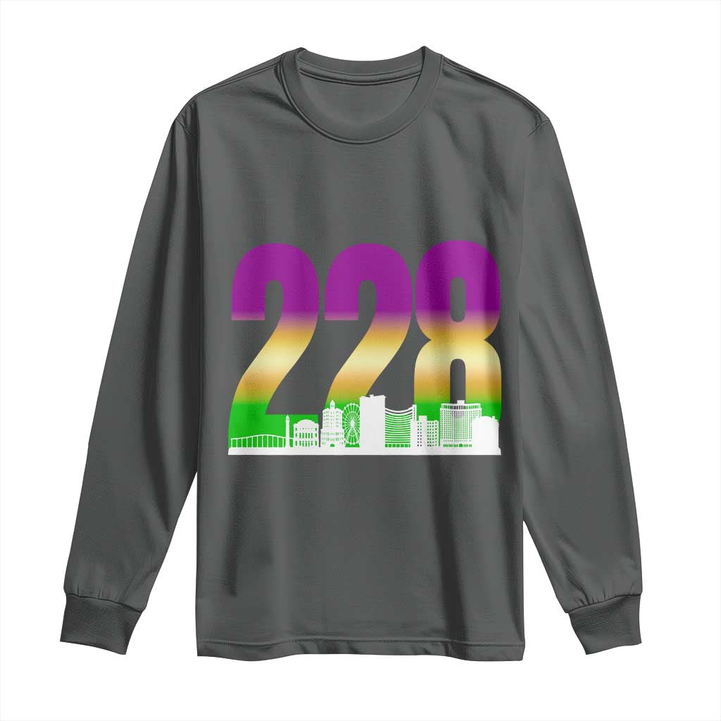 Funny Mardi Gras In Biloxi Mississippi Long Sleeve Shirt 228 Skyline Area Code