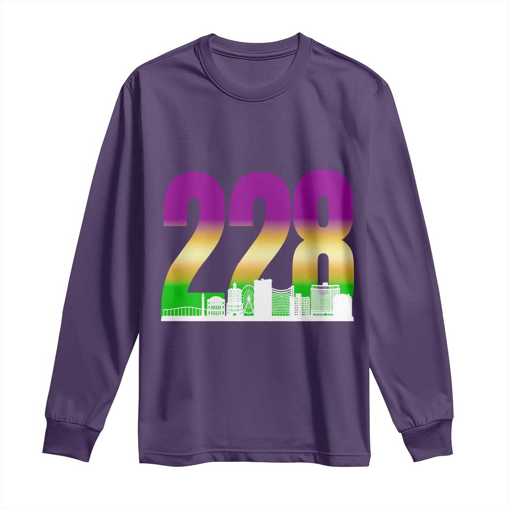 Funny Mardi Gras In Biloxi Mississippi Long Sleeve Shirt 228 Skyline Area Code