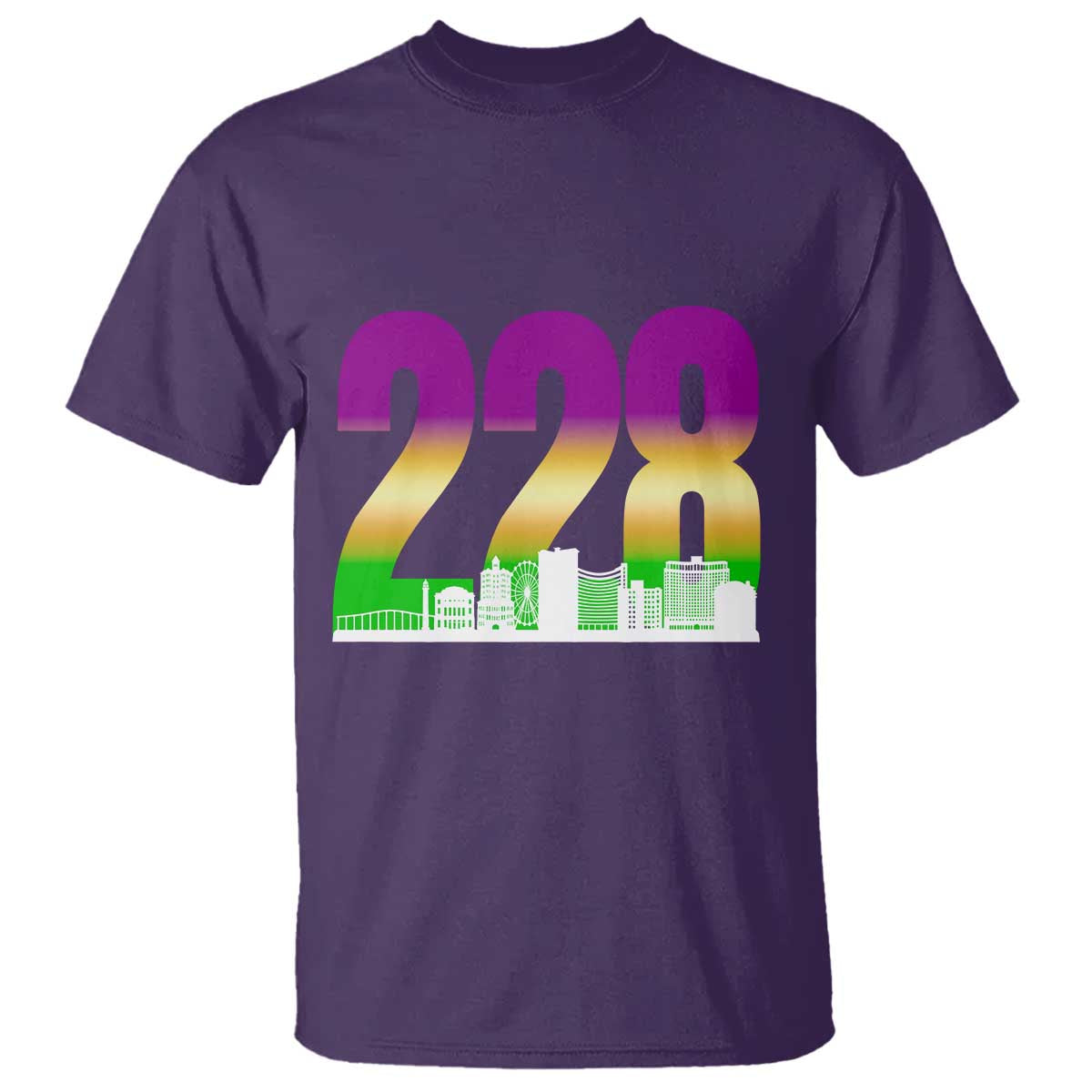 Funny Mardi Gras In Biloxi Mississippi T Shirt 228 Skyline Area Code