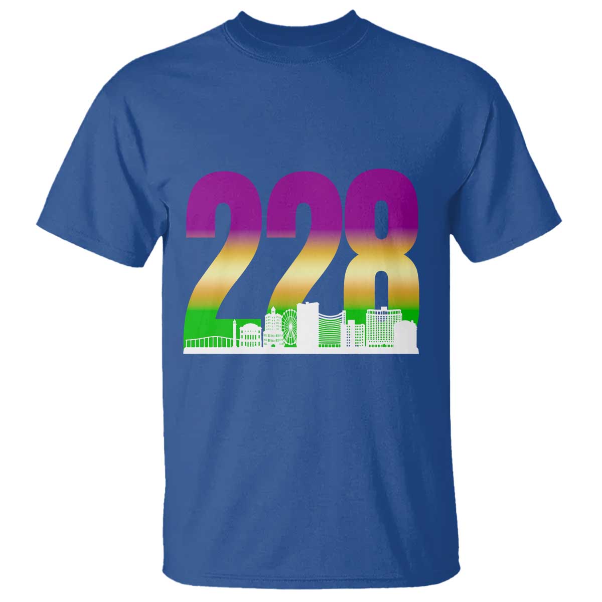 Funny Mardi Gras In Biloxi Mississippi T Shirt 228 Skyline Area Code